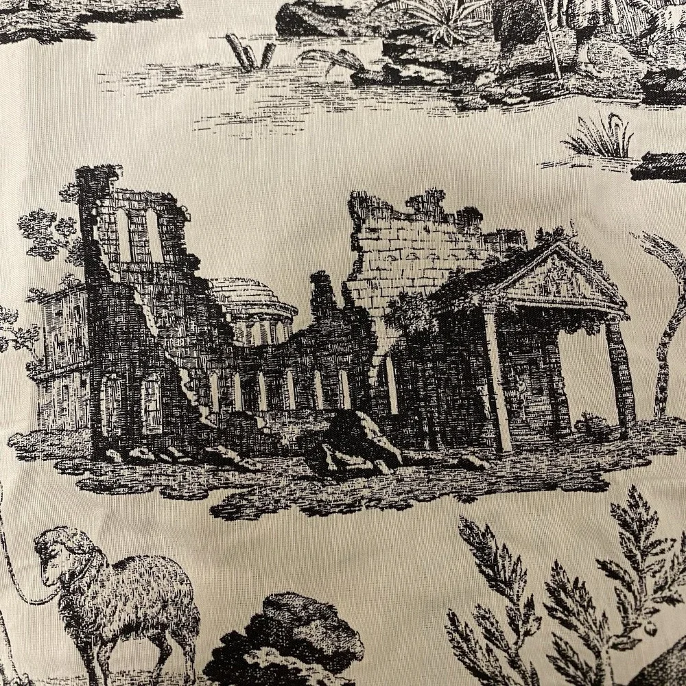 Vintage Fabric Waverly Rustic Life Toile County Scen French 2 Yd x57" Upholstery - Picture 6 of 13